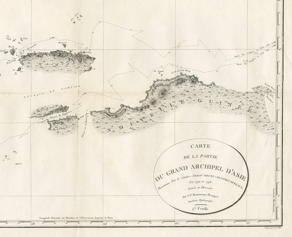 XIXe siècle Carte ancienne d'Indonésie par C.F. Beautemps-Beaupre, datant d'environ 1807 en vente