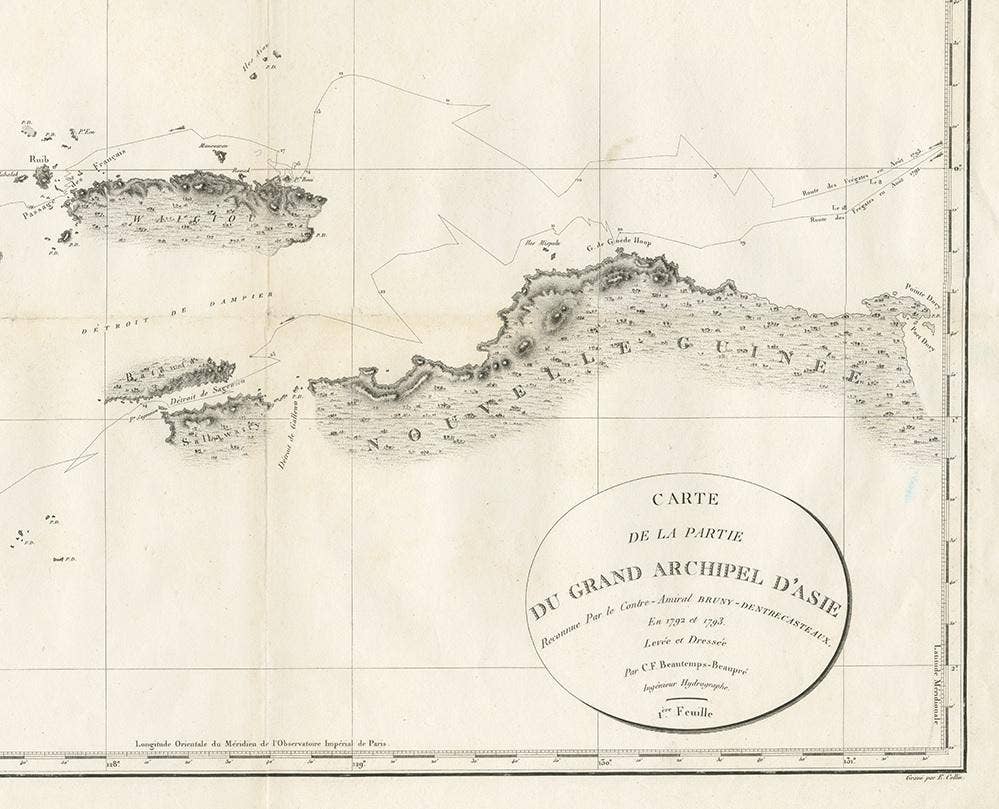 Antique Map of Indonesia by C.F. Beautemps-Beaupre, circa 1807
