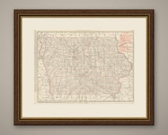 Antique Map of Iowa, The Hawkeye State, Rand McNally, 1899