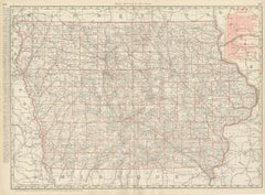 Antique Map of Iowa, The Hawkeye State, Rand McNally, 1899