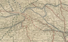 Antike Karte von Iowa - Der Hawkeye State mit Eisenbahnlinien und Gemeinden, 1888