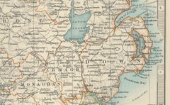 Antique Map of Ireland, 1903, with Intricate County Boundaries & Coastal Details