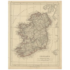 Antique Map of Ireland by Lowry, 1852