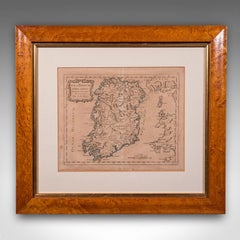 Mapa Antiguo de Irlanda, Francés, Enmarcado Cartografía, Eire, Georgiano, Circa 1780