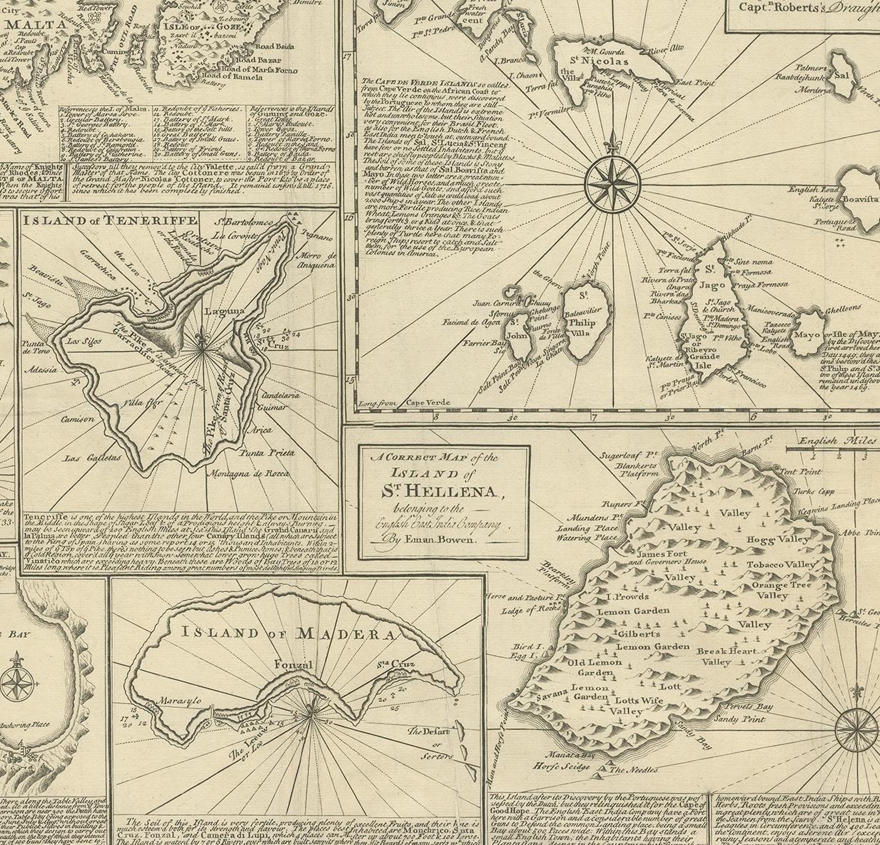 Antike Karte der Inseln im Mittelmeer von Bowen, um 1760 (18. Jahrhundert) im Angebot