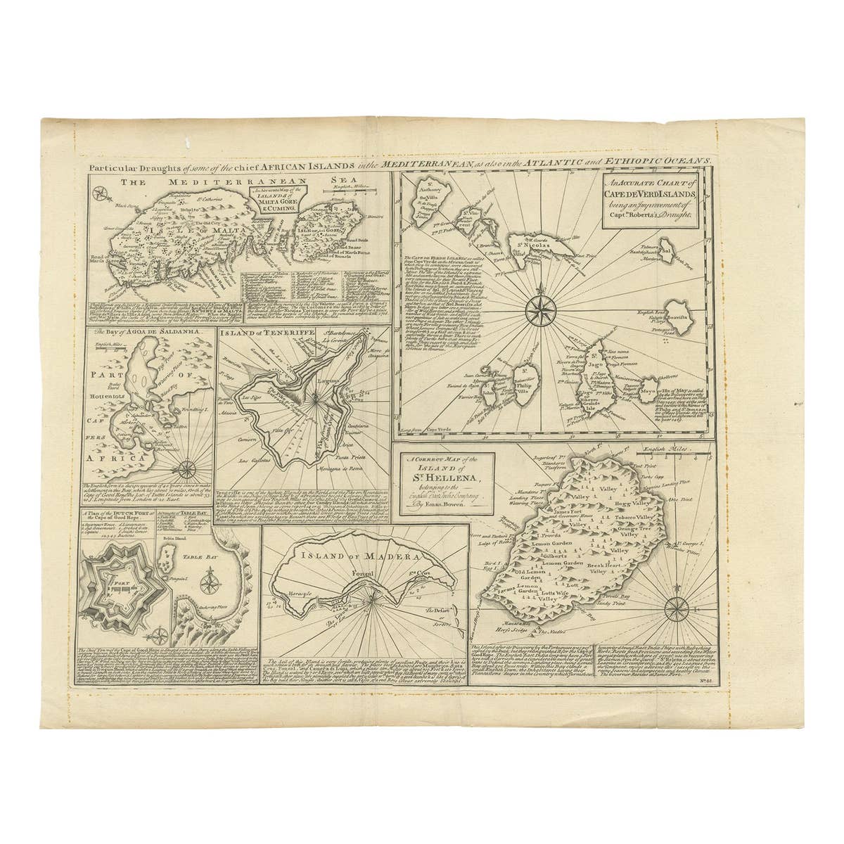Antique Map of Islands in the Mediterranean by Bowen, c.1760