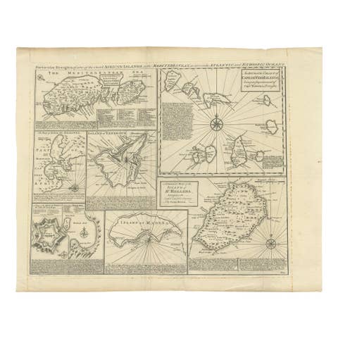 Antique Map of Islands in the Mediterranean by Bowen, c.1760
