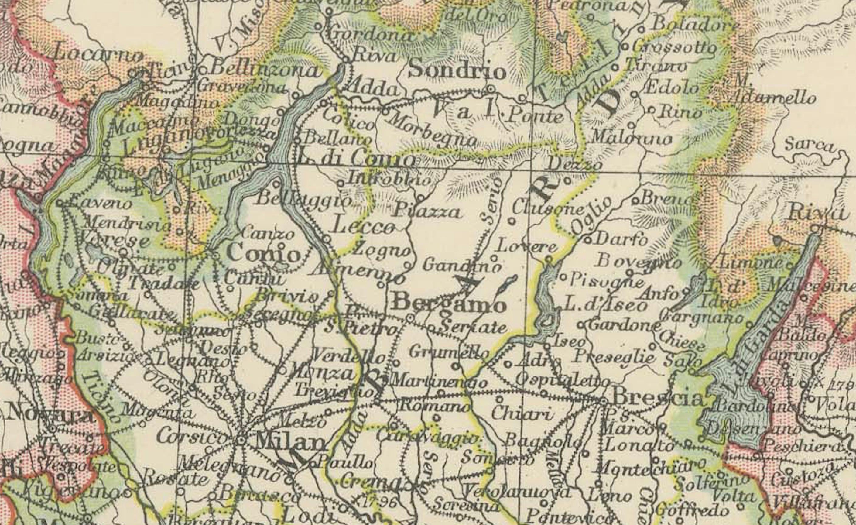 Titel: Antike Karte von Italien, 1903, mit den Inseln Sardinien und Sizilien

Beschreibung:
Diese fein detaillierte antike Karte mit dem Titel 