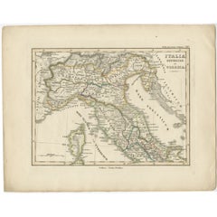 Antike Karte von Italien und Korse in der Antike, 1848