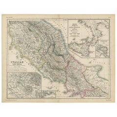 Antique Map of Italy and Greece by H. Kiepert, circa 1870