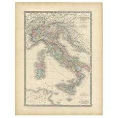 Antique Map of Italy by Levasseur, '1875'
