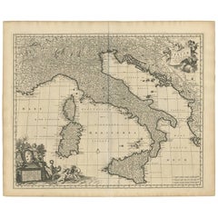 Antique Map of Italy by N. Visscher, circa 1690