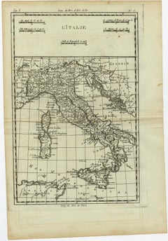 Antique Map of Italy, Corsica, Sardinia and Sicily, ca.1780