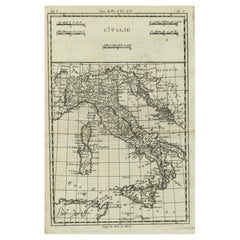 Carta geografica antica dell'Italia, Corsica, Sardegna e Sicilia, 1780 ca.