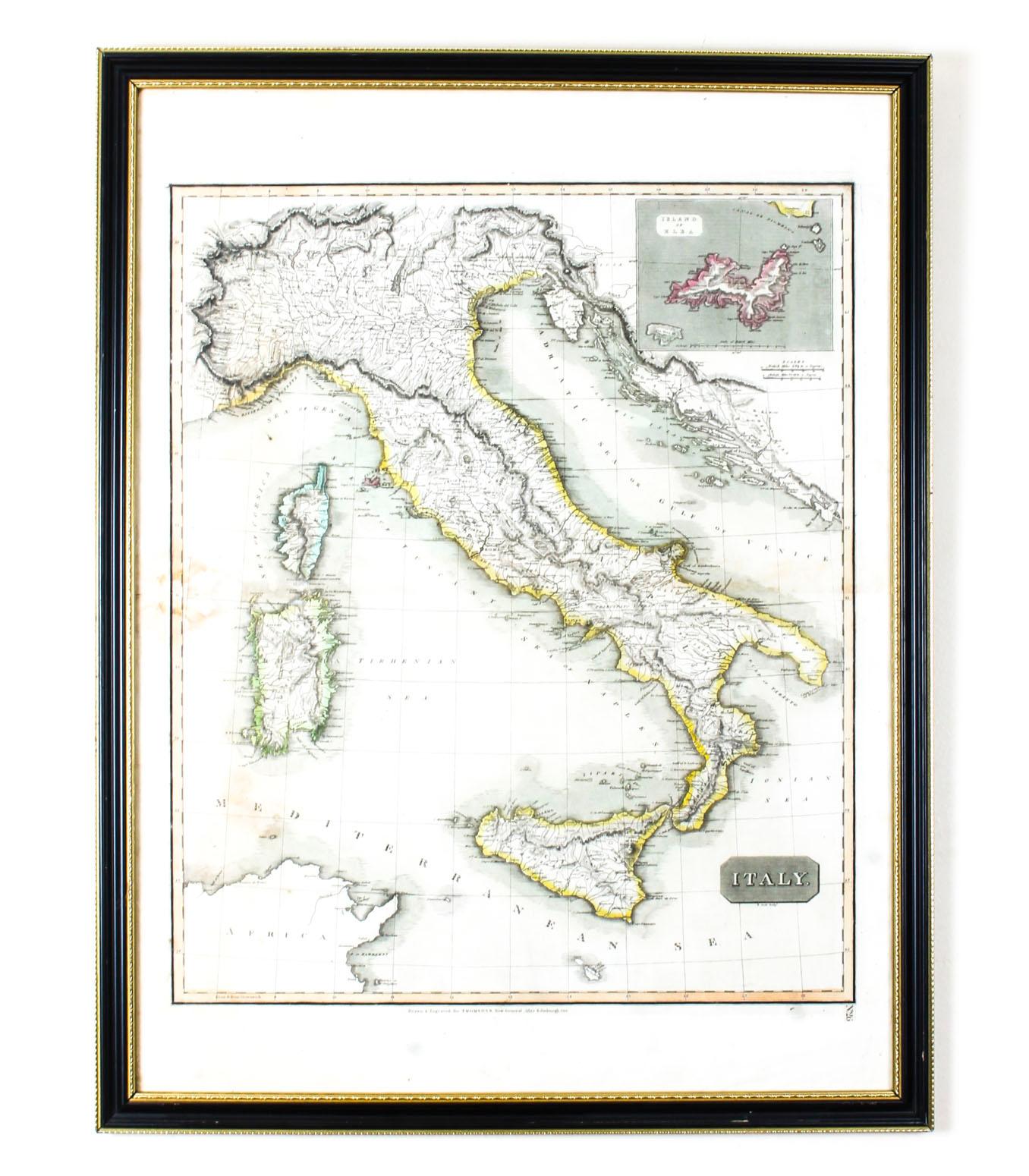 Other Antique Map of Italy Drawn & Engraved by R. Scott for Thomsons, Edinburgh 1814 For Sale