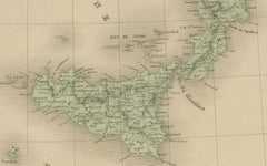 Antike Karte von Italien - Italien vor der Wiedervereinigung von Andriveau-Goujon, Paris 1861