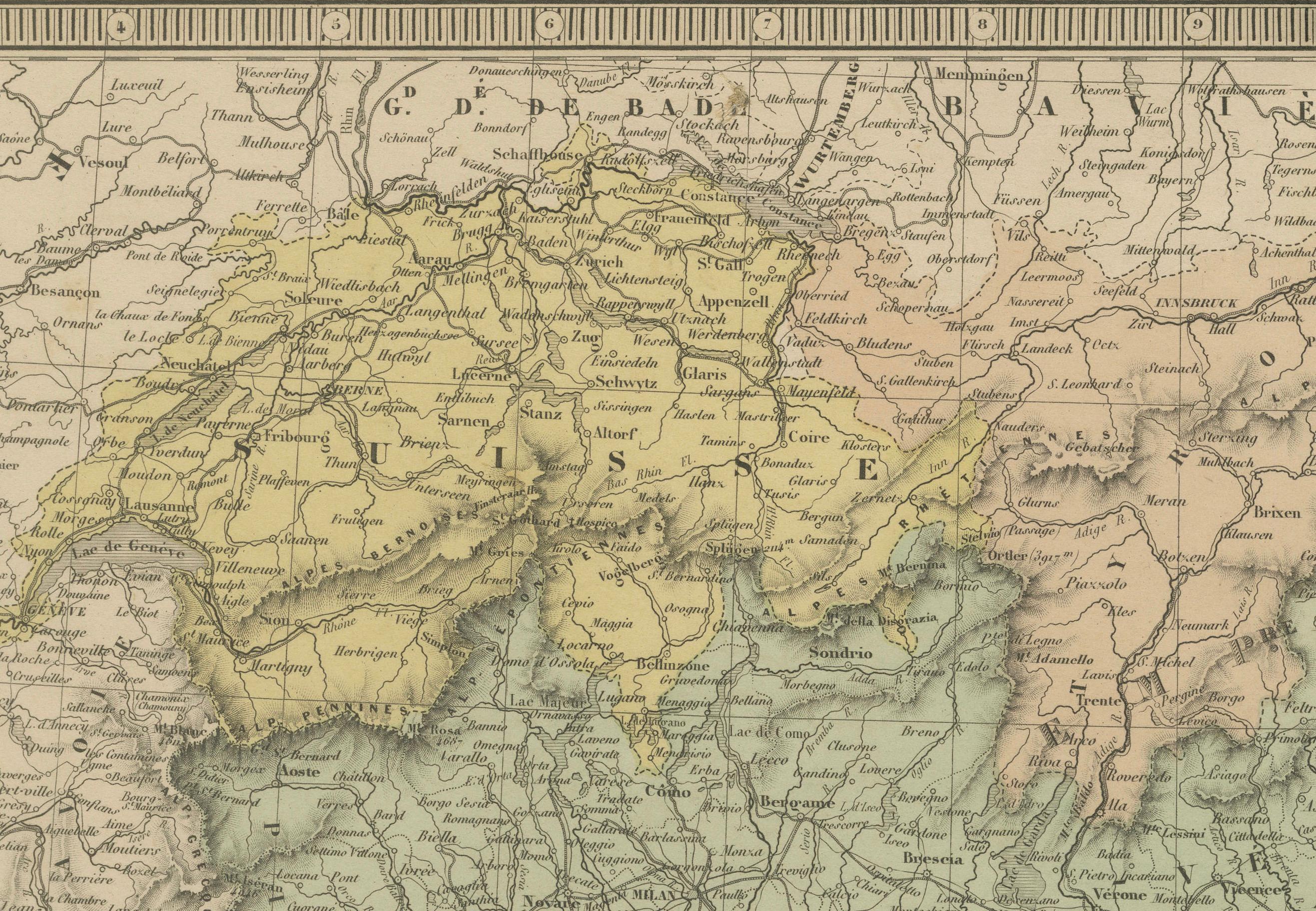 Mapa antiguo de Italia - Italia anterior a la unificación por Andriveau-Goujon, París 1861 Francés en venta