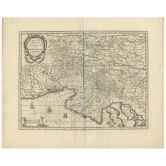 Antique Map of Italy, Slovenia and Croatia by G. Mercator, circa 1600