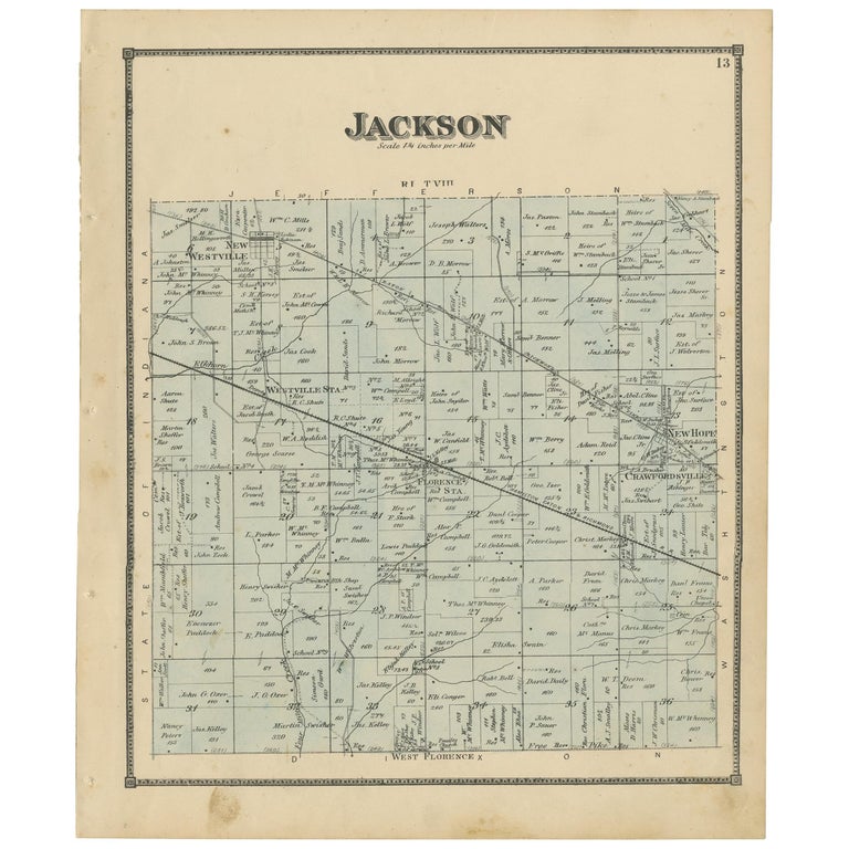 Jackson County Ohio Map Antique Map Of Jackson County 'Ohio' By Titus, 1871 At 1Stdibs
