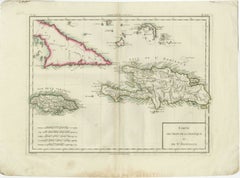Antique Map of Jamaica and Hispaniola (Saint-Domingue and Santo Domingo), 1802