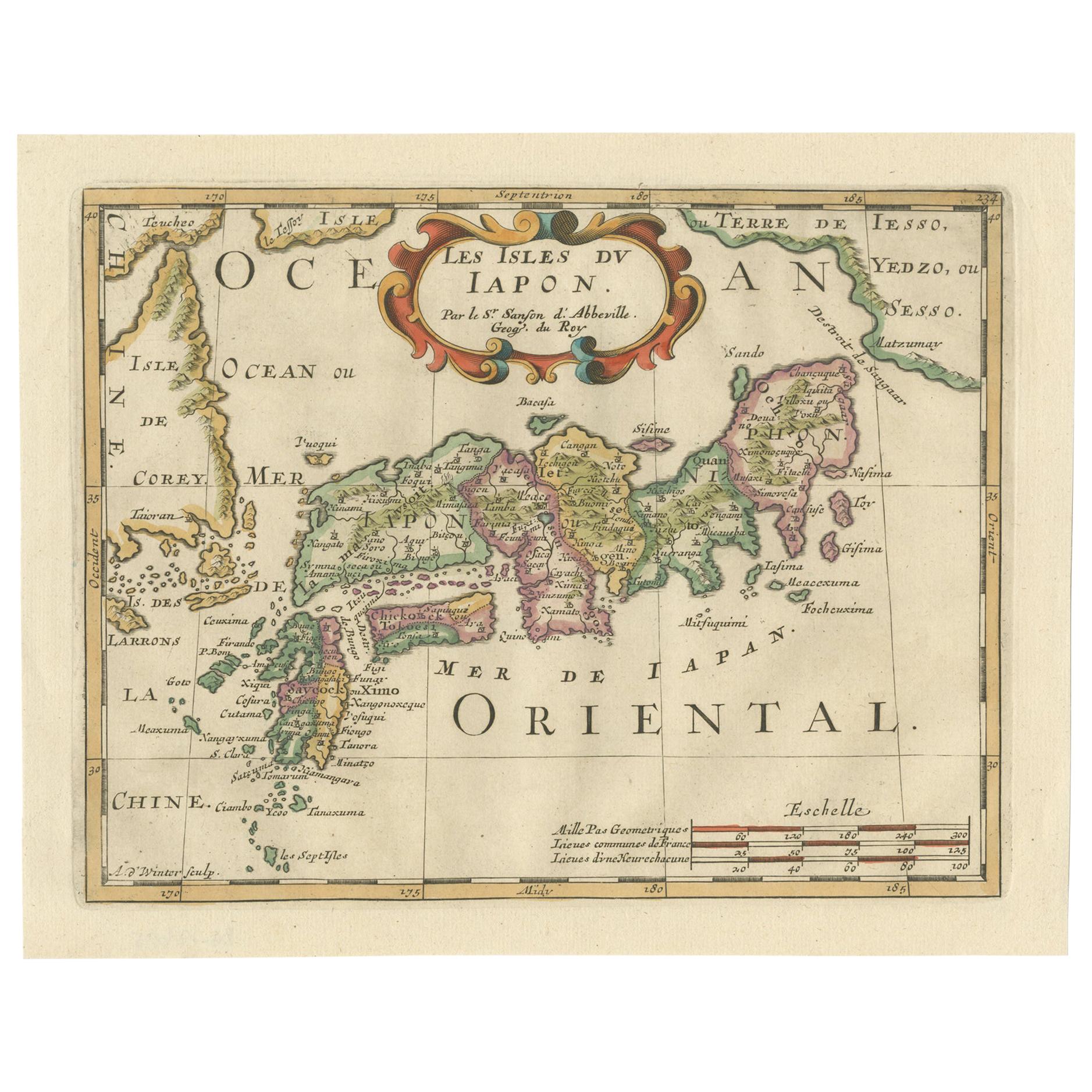 Antique Map of Japan and Korea by Sanson, 'c.1690' For Sale