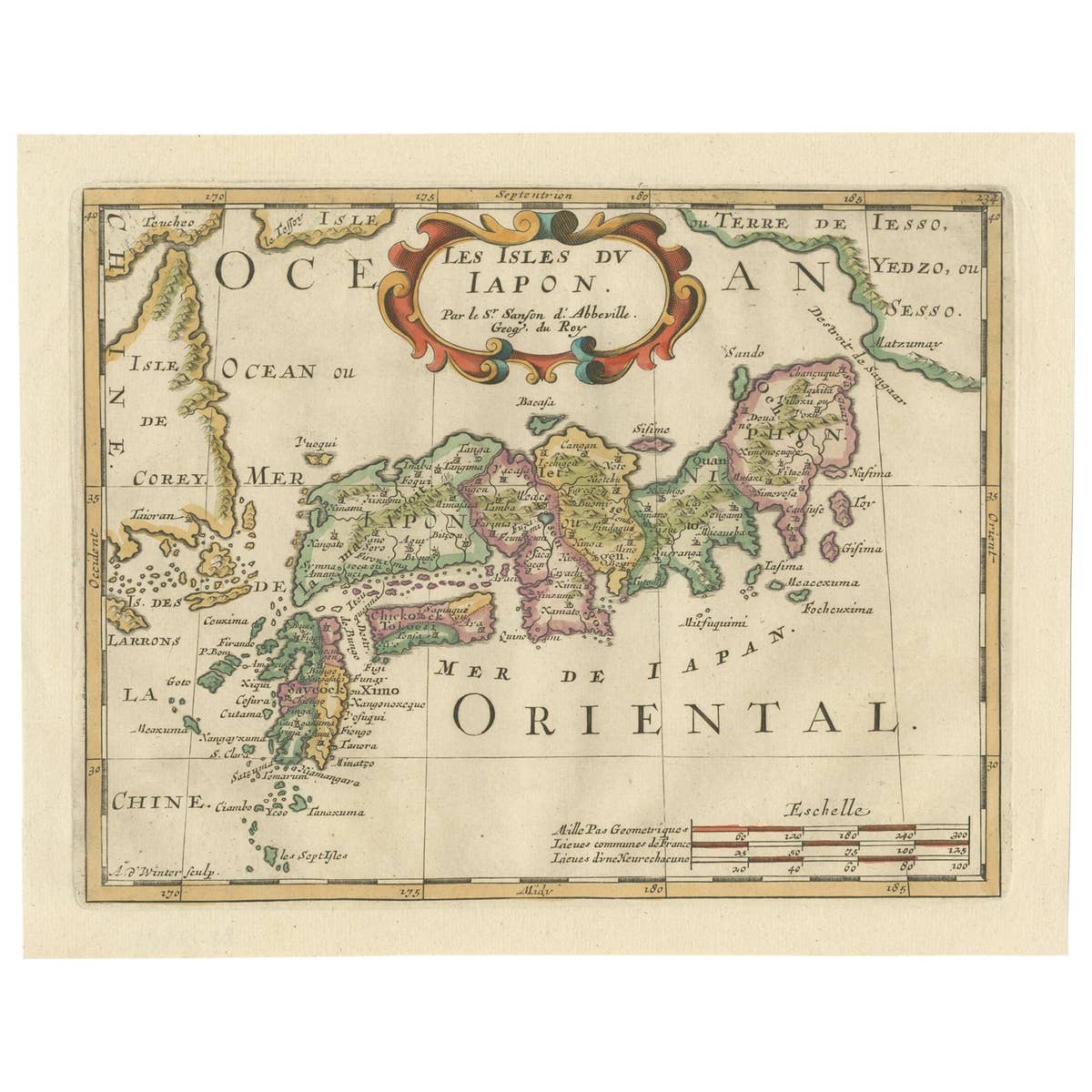 Antique Map of Japan and Korea by Sanson, 'c.1690'