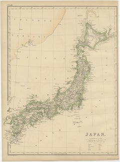 Antique Map of Japan by W. G. Blackie, 1859