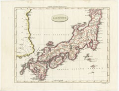 Antique Map of Japan & Coast of Korea named “Giappone” by Barbiellini, 1807