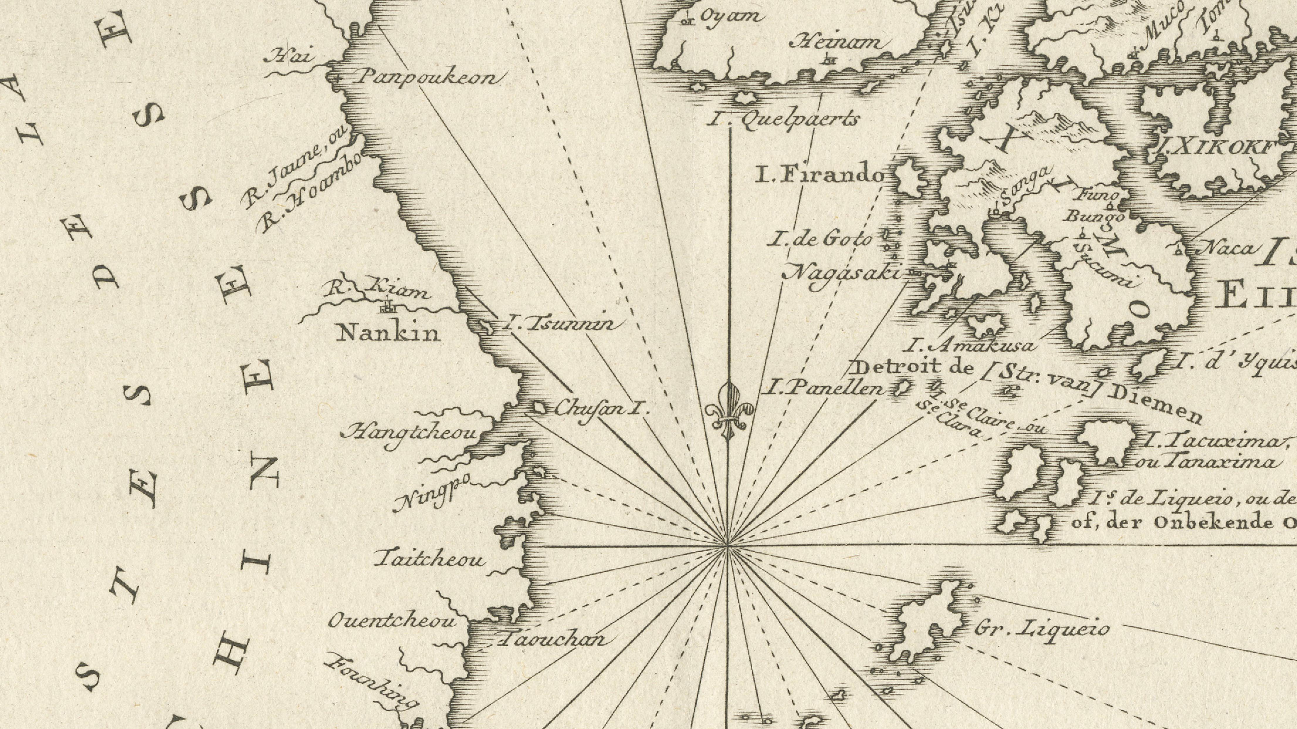 Antique Map of Japan, Korea & the Chinese Coast by Bellin, circa 1755