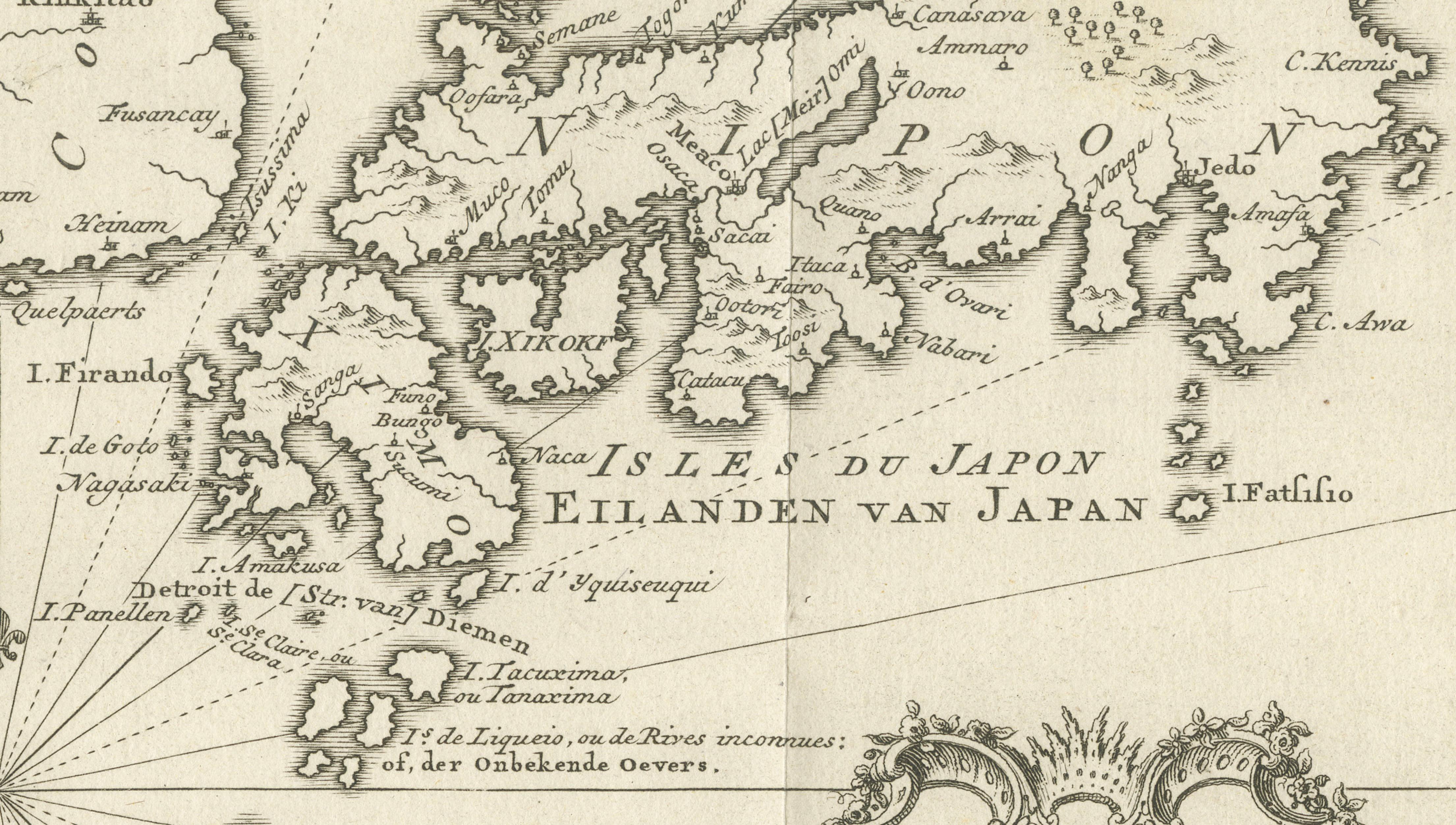 Antique Map of Japan, Korea & the Chinese Coast by Bellin, circa 1755