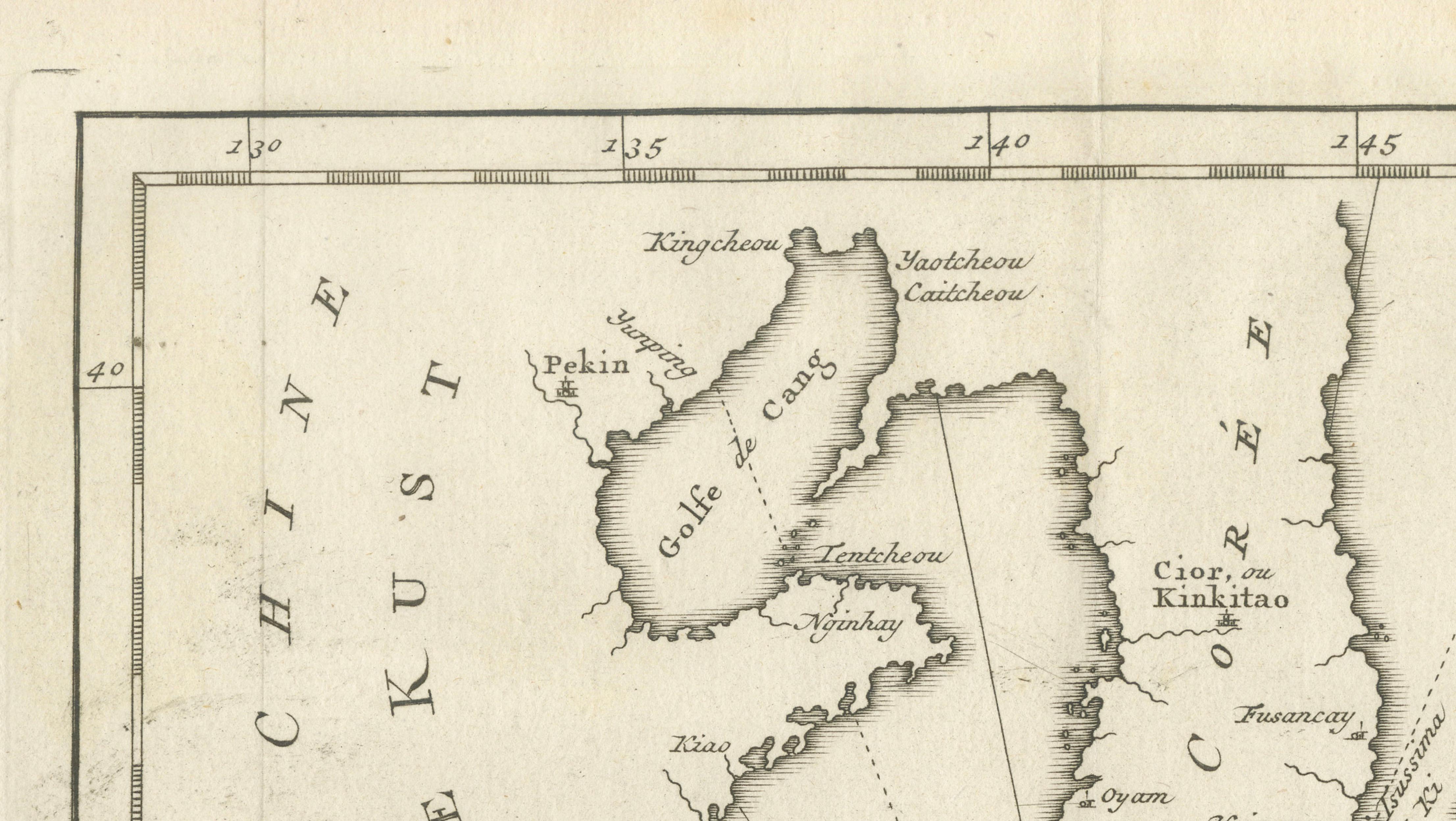 Antique Map of Japan, Korea & the Chinese Coast by Bellin, circa 1755