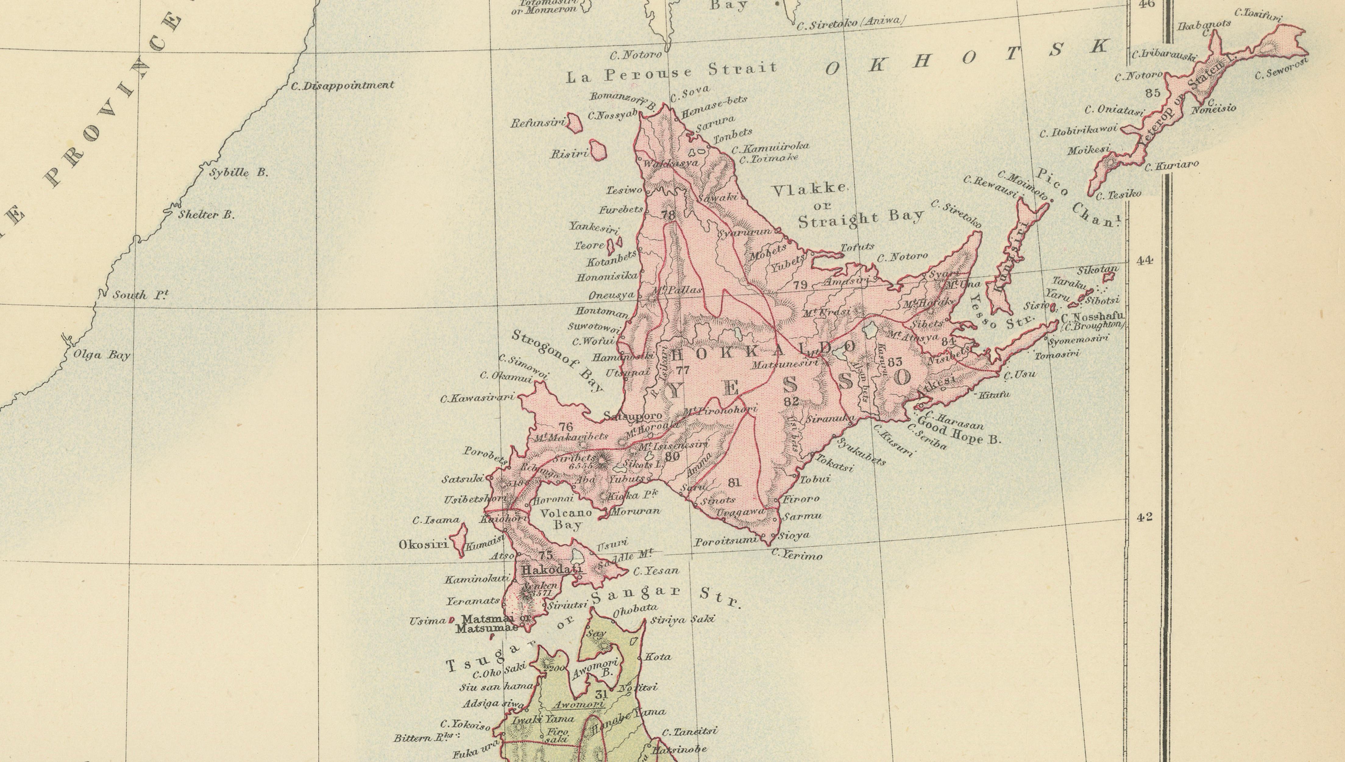 Antique Map of Japan with Tokyo Inset, Black’s General Atlas, 1885