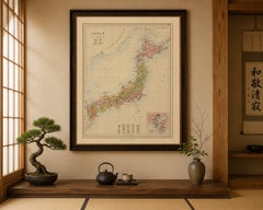 Antique Map of Japan with Tokyo Inset, Black’s General Atlas, 1885