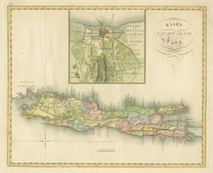 Antike Karte von Java und Batavia in Indonesien der heutigen Indonesien, 1818