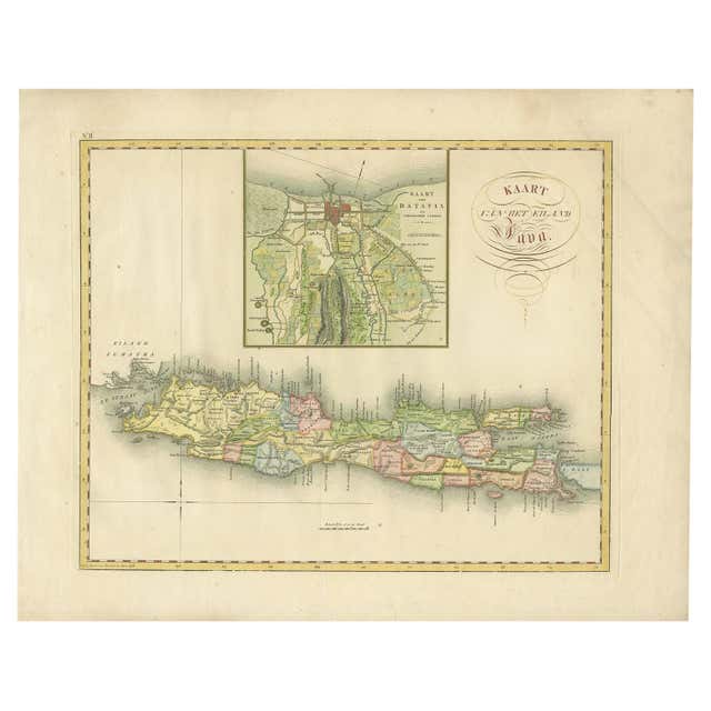 Antique Map of Batavia, Semarang and Surabaya by Wolters 'circa 1910 ...