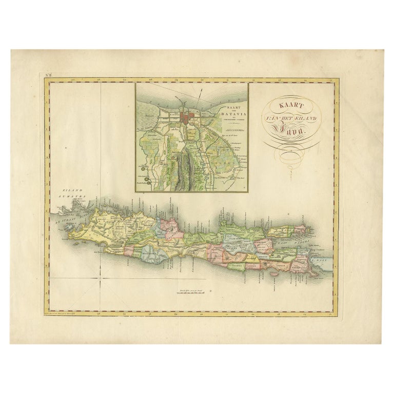 Antique Map Of Java And Batavia By Van Den Bosch 1818 For Sale At 1stdibs