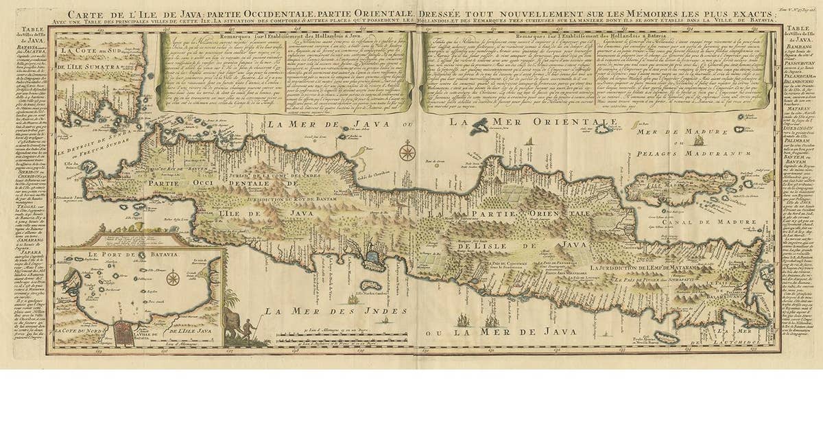 Antique French Map of Java, Indonesia by Chatelain, '1719'