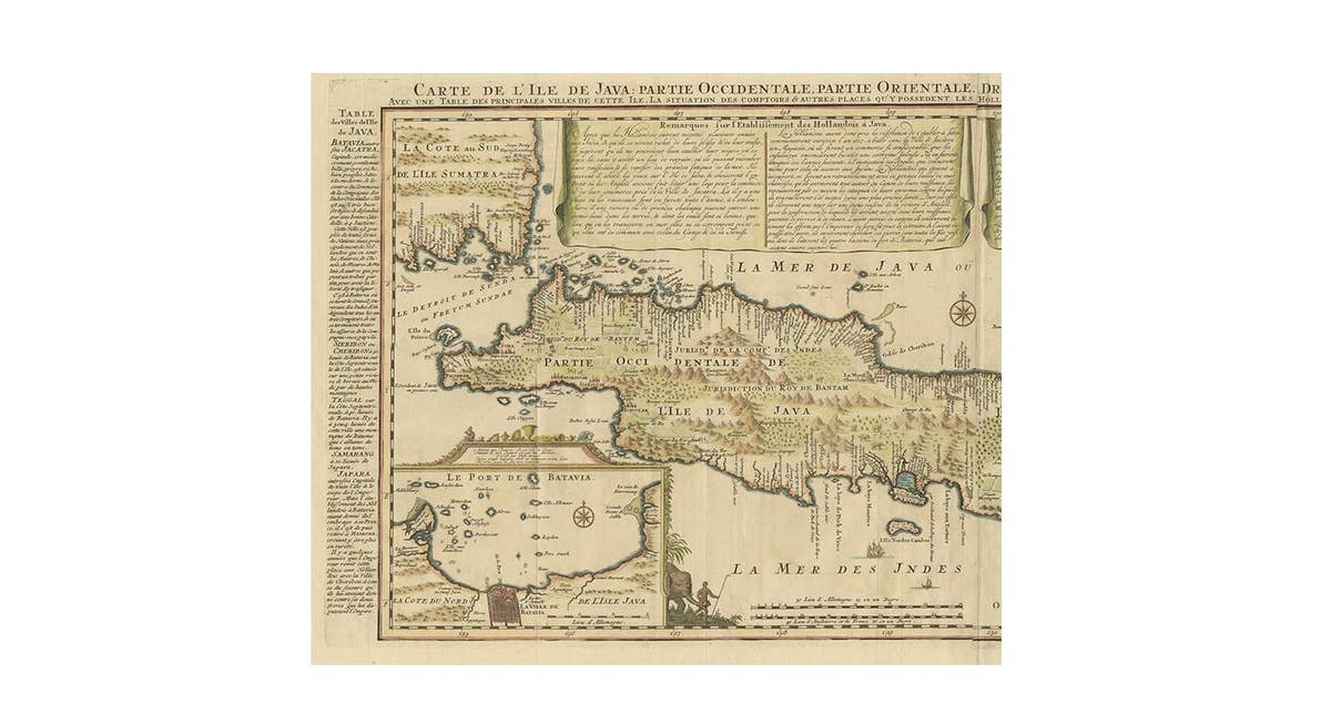 Antique French Map of Java, Indonesia by Chatelain, '1719'