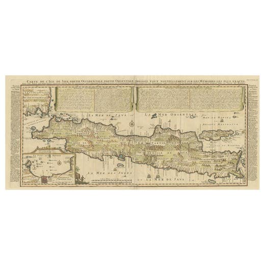 Antique French Map of Java, Indonesia by Chatelain, '1719'