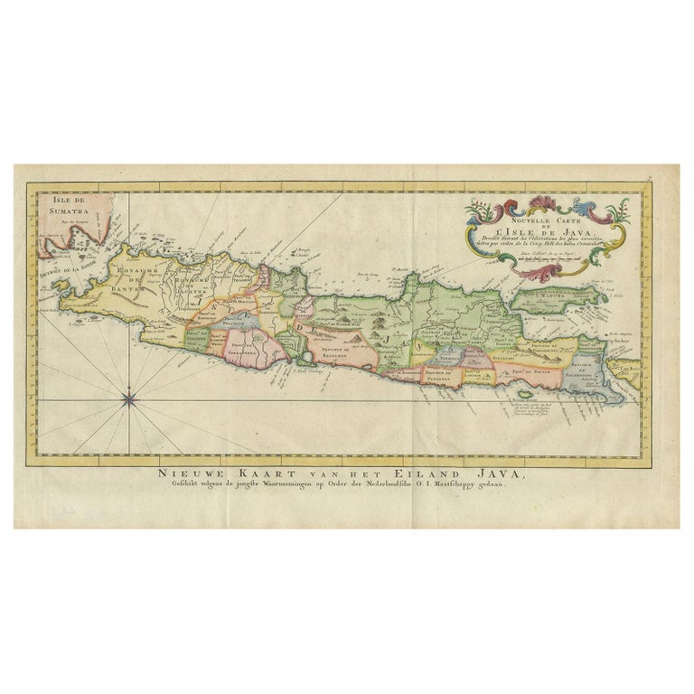 Antique Map of Java by Van Schley, circa 1770 For Sale at 1stDibs