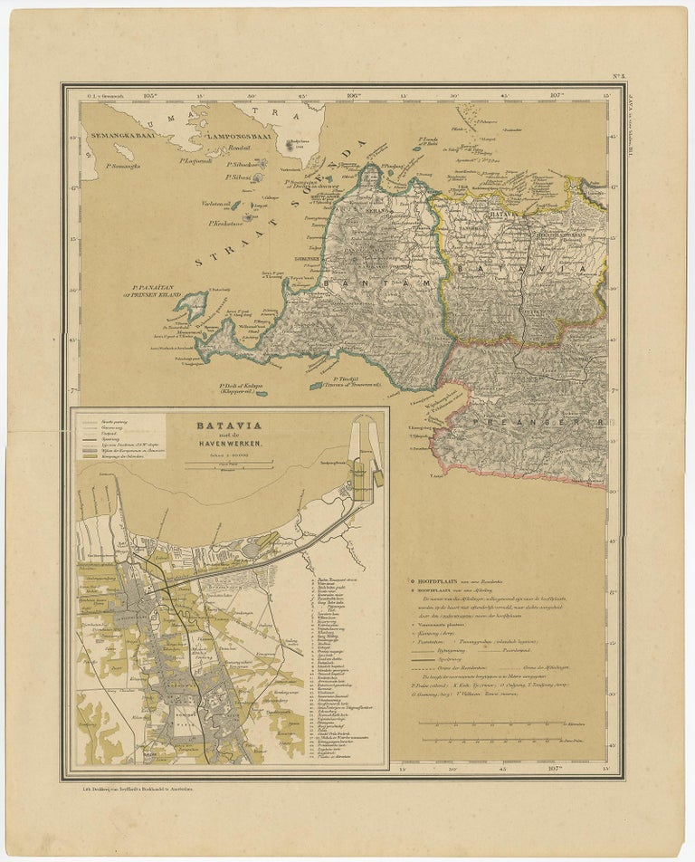 Antique Map of Java in 4 sheets by Dornseiffen, 1884 For Sale at 1stDibs