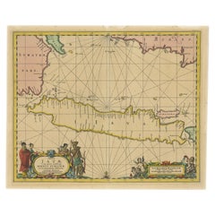 Antique Map of Java in The Dutch East Indies, Now Indonesia, c.1690