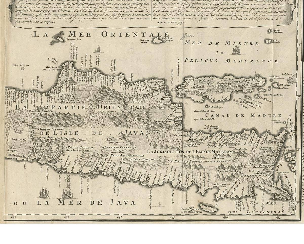 Antique Map of Java 'Indonesia' by Chatelain, 1719