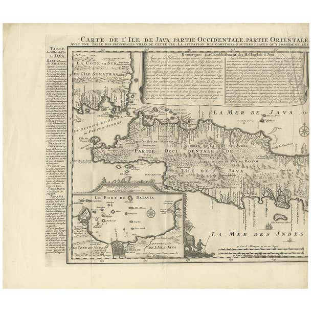 Antique Map of Java 'Indonesia' by Chatelain, 1719 For Sale at 1stDibs