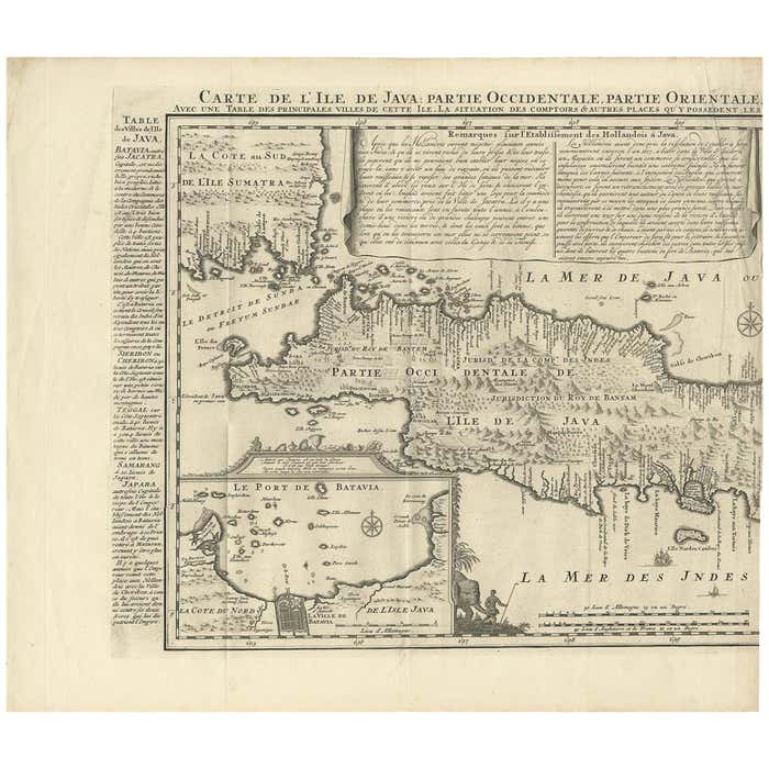 Antique Map of Java 'Indonesia' by Chatelain, 1719 For Sale at 1stDibs