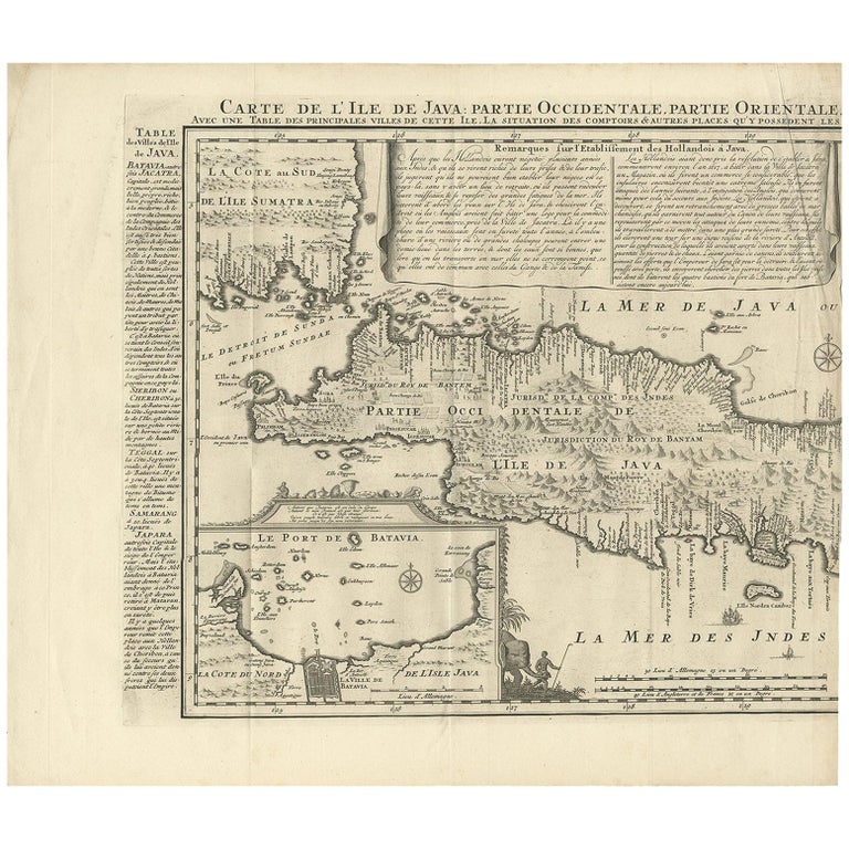 Antique Map of Java 'Indonesia' by Chatelain, 1719 For Sale at 1stDibs