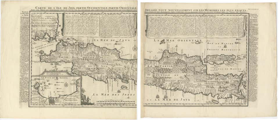 Large Antique Map of Java ‘Indonesia’ by F. Valentijn, 1728 For Sale at ...