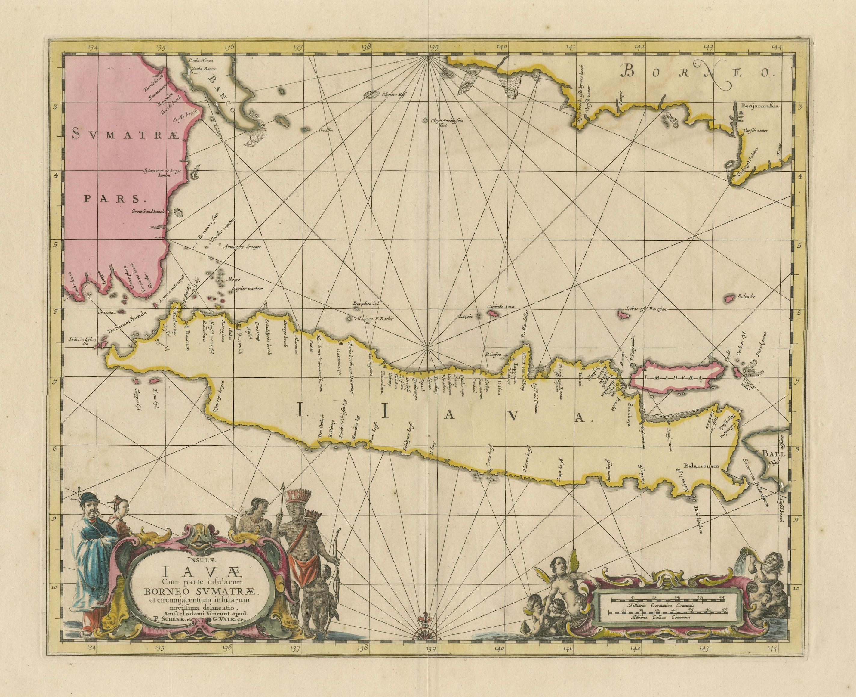 Antique Map of Java, Sumatra & Borneo – Dutch East Indies Sea Chart c.1700
