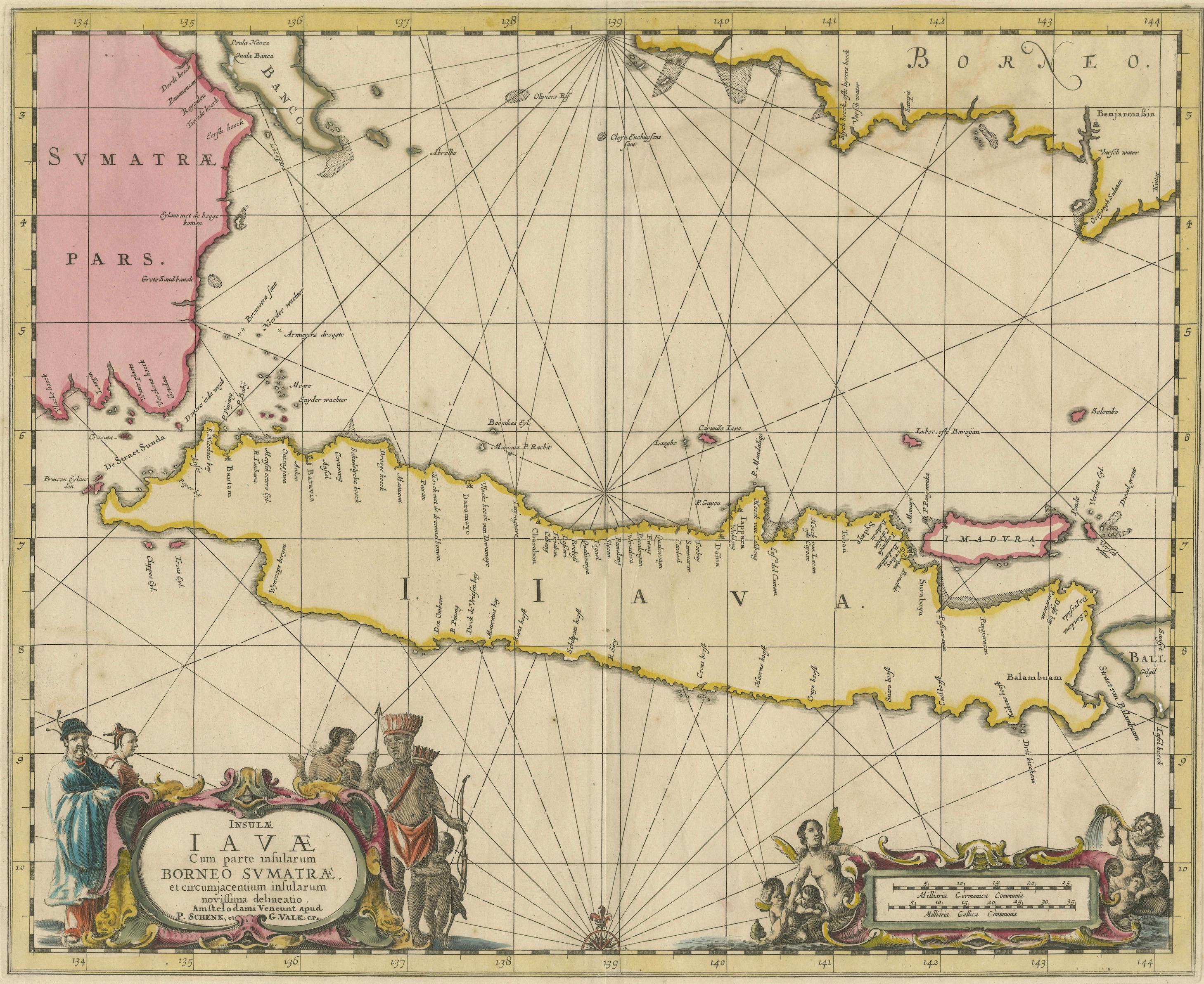 Antique Map of Java, Sumatra & Borneo – Dutch East Indies Sea Chart c.1700