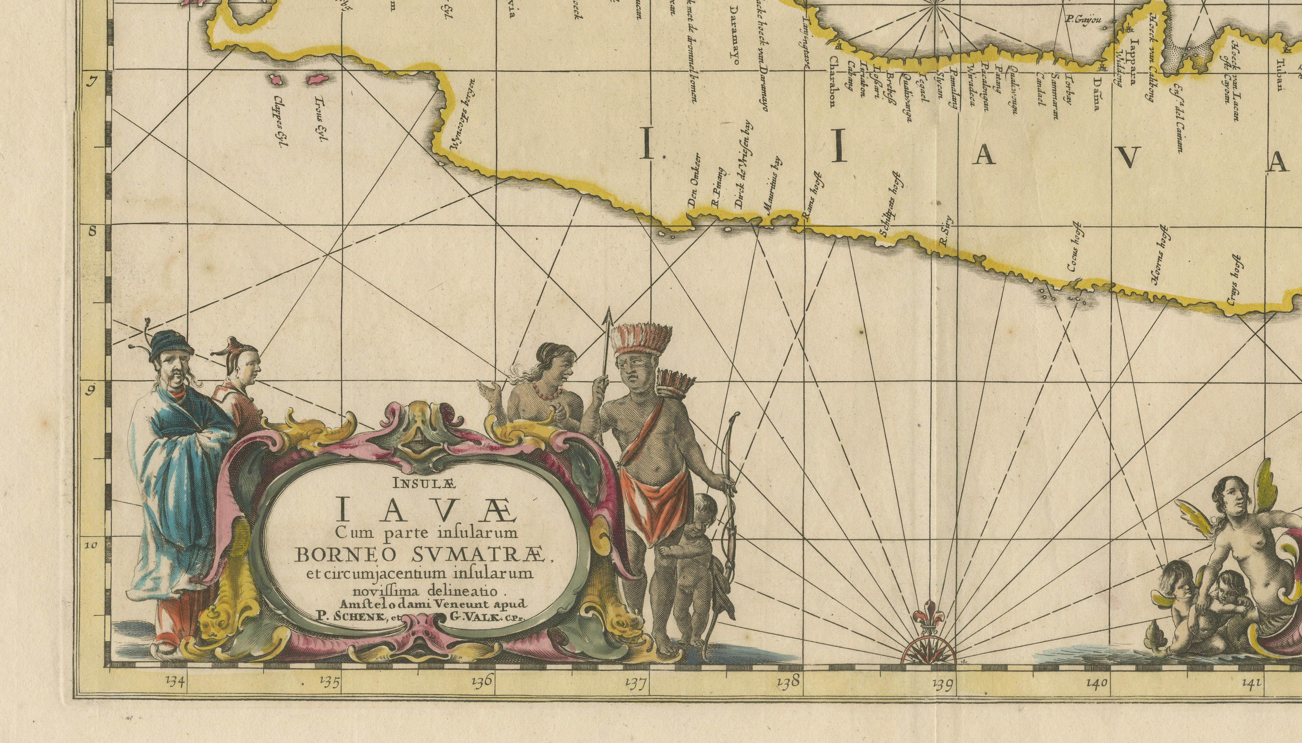 Antique Map of Java, Sumatra & Borneo – Dutch East Indies Sea Chart c.1700